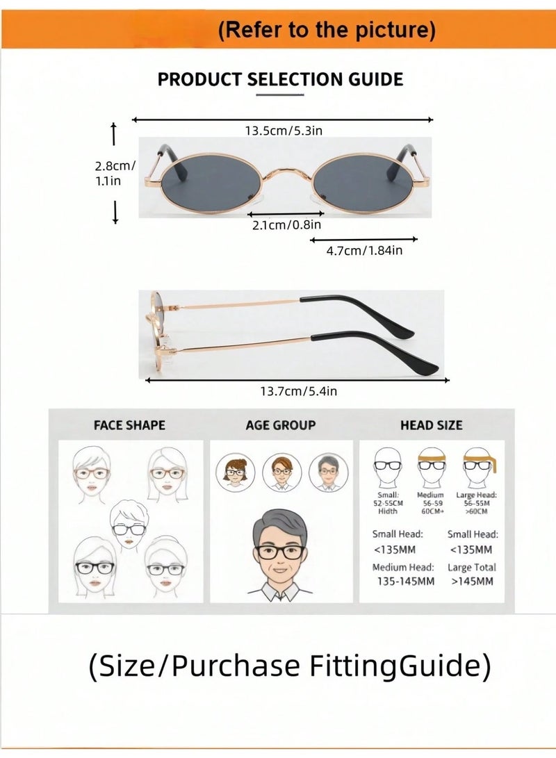 Shein Classic Oval Metal Frame Fashion Glasses, Suitable For Casual Black - Image 5